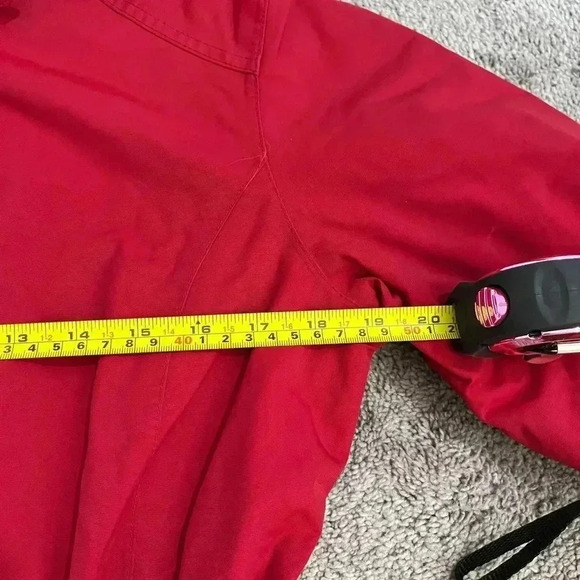 Lands End red puffer winter jacket with pockets & adjustable waist line size S - Picture 13 of 14